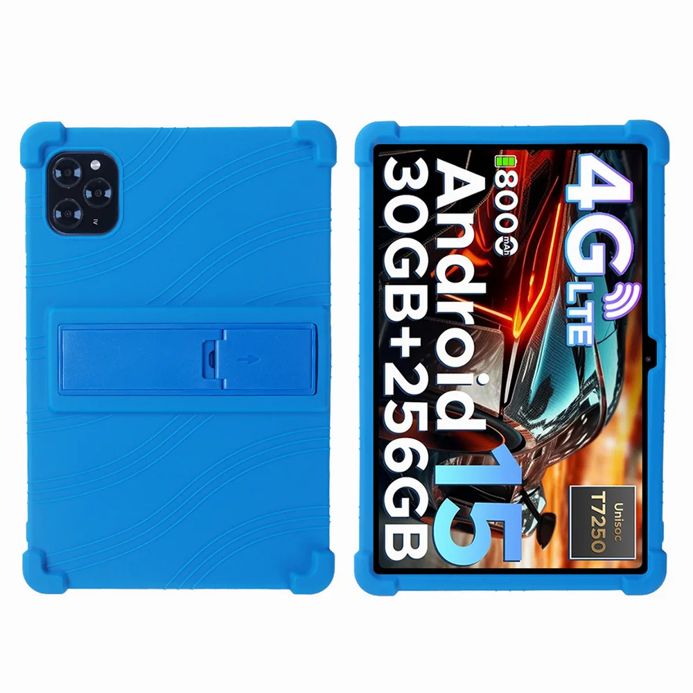 Durable 11 Inch Tablet Case with Soft Silicone Adjustable Stand - Shockproof and Kid-Friendly