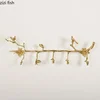Brass Key Hook Bird Towel Rack Clothes Hat Hooks Hangers 5 Hooks Decorative Hook Towel Bar Hanger Wall-mounted Storage Rack 3