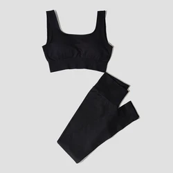 Women's Seamless Yoga & Fitness Activewear Set - M(56-62KG) (BraPantsBlack)