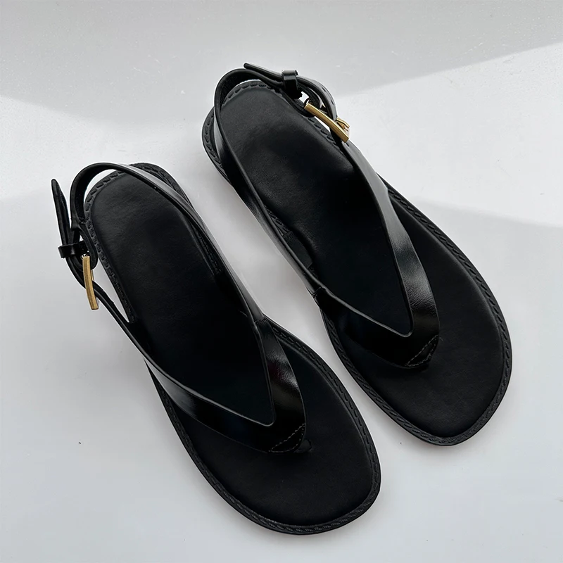 

Женские туфли Mrxmus Dutit, Новинка лета 2024, черные дизайнерские модные сандалии с пряжкой, кожаный ремешок