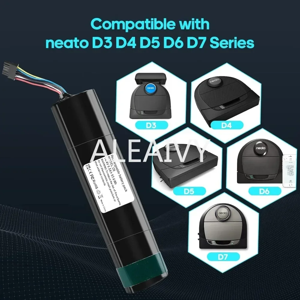 Batteria Di Ricambio Per Neato Botvac Connected,D3,D3 +,D4,D5,D5 +,D6, D7 Aspirapolvere Robotici, Numero Parte: 945-0225/205-0011