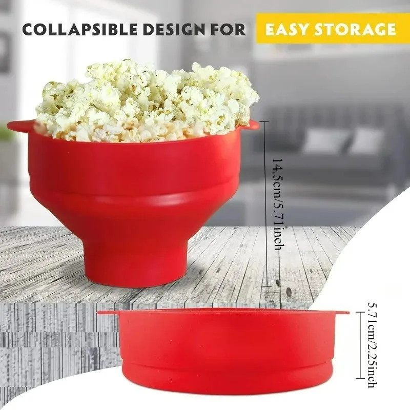 Collapsible Silicone Popcorn Popper for Healthy, Oil-Free Snacking