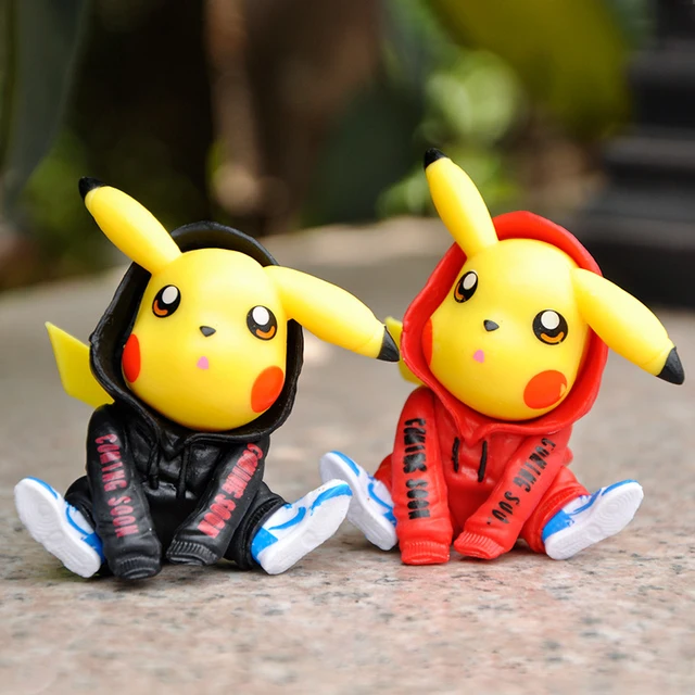 Newest Anime Pikachu Figures Kawaii Trendy Sweatshirt Pikachu Doll Ornaments Pokemon Figure Decoration Birthday Collection Gifts 4
