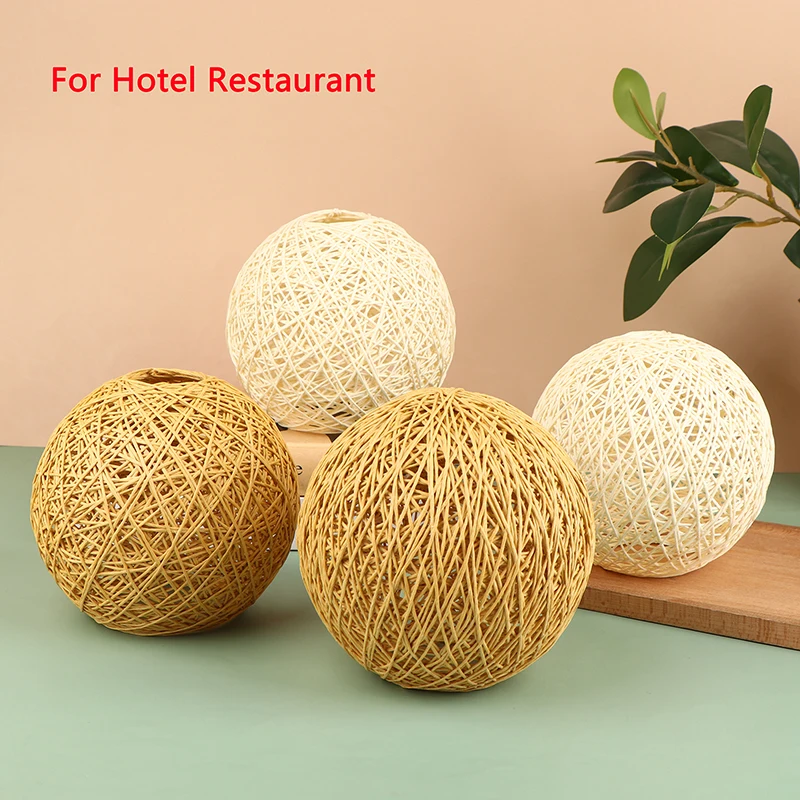 

1PC Woven Pendant Light Shade Lamp Cover Chandelier Lamp Shade Lantern Basket Rattan Lampshade for Hotel Dining Room Restaurant