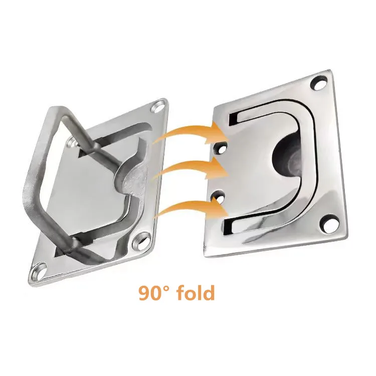Handle Stainless steel 304/316 industrial panel folding hatch cover concealed bottom plate solid embedded 1 PC
