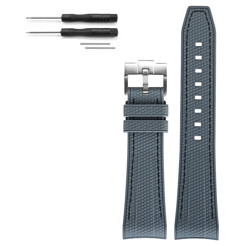 Green Abyss Waterproof Sport Woven Silicone Watch Band with Curved End Design, 22mm