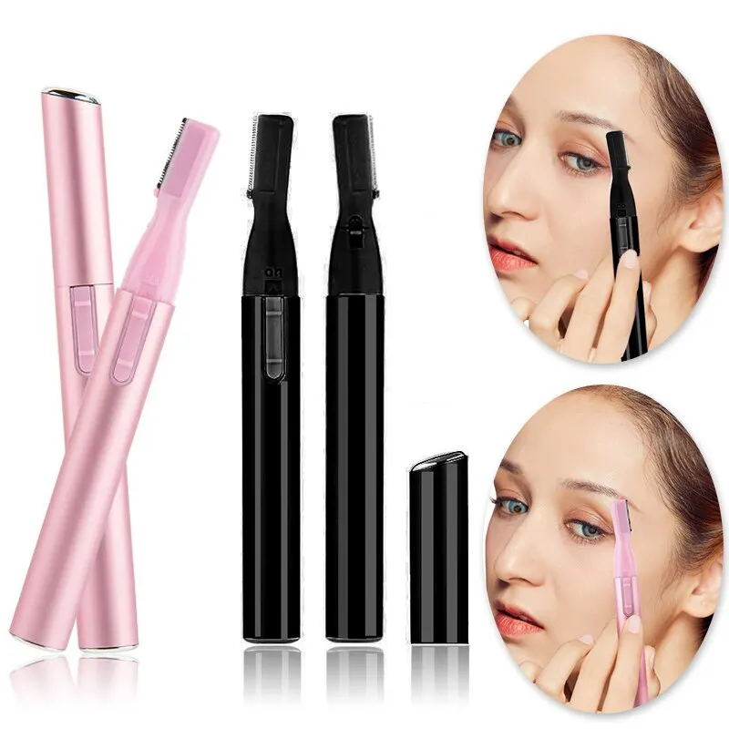 Beauty Women Painless Automatic Shaving Trim Eyebrows Electric Eyebrow Trimmer Multi Functional Mini Handle Eyebrow Trimmer Set,Eyebrow Trimmer Blade,Eyebrow Trimmer