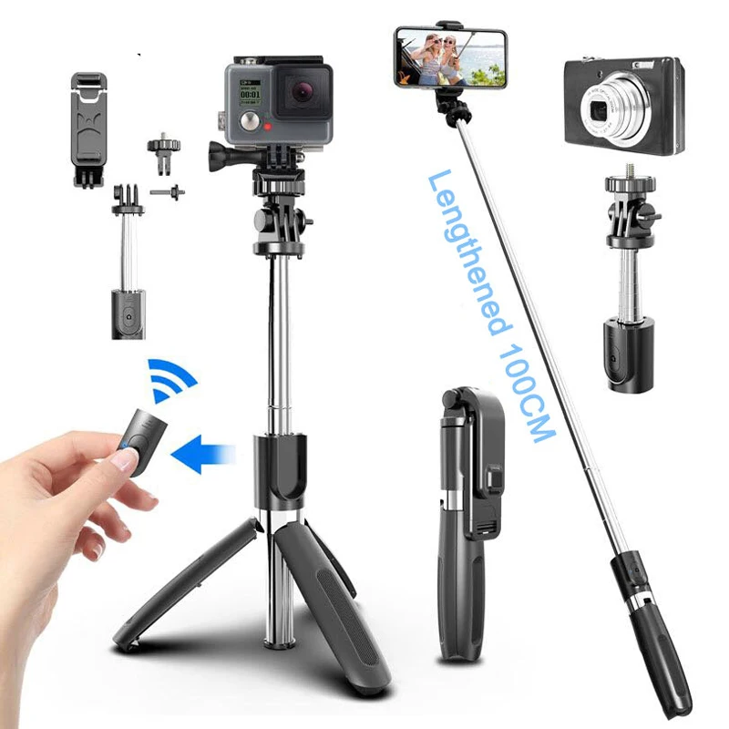 4 In1 Wireless Bluetooth Selfie Stick Tripod Phone Stand Foldable Monopods Universal for Smartphones Sports Action Cameras selfie stick tripod selfie stick sports camera selfie stick cell phone selfie stick smartphone selfie stick phone selfie tripod