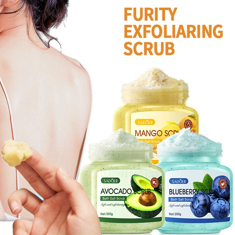 Body Scrub Face Collagen Body Wash SADOER Exfoliating Fruit Bath Salt Scrub Moisturizing Gentle Smooth Skin Refresh Cleaning Hot