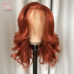 Ginger Orange Body Wave Bob Wig Lace Front Human Hair Wigs For Black Women Human Hair Orange Ginger Color Body Short Bob Wig