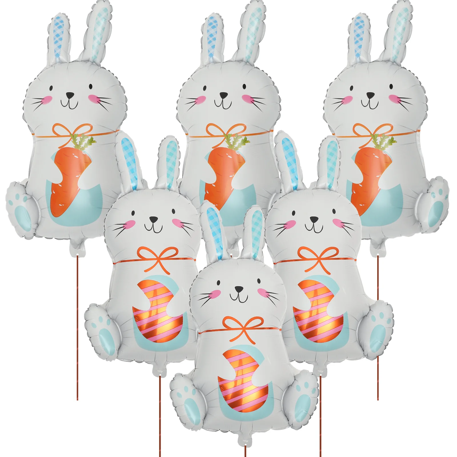 

6 Pcs Bunny Foil Balloons for Easter Party Supplies Decorations The Gift Rabbit Decorative Exquisite Aluminum Film Child