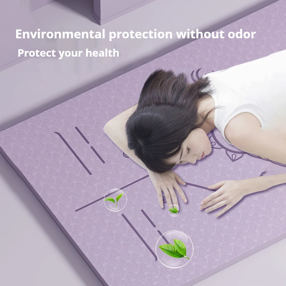 Yoga Mat Anti Slip Shock Resistance Exercise Fitness Pilates Exercise Environmental Fitness Mat Yoga Mats for Women