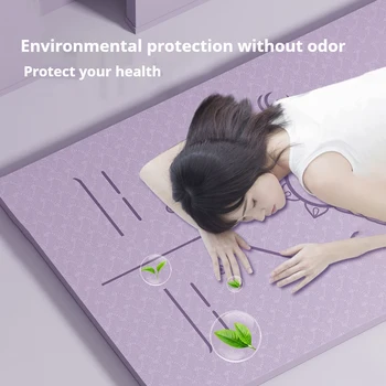 Yoga Mat Anti Slip Shock Resistance Exercise Fitness Pilates Exercise Environmental Fitness Exercise Mat Yoga Mats for Women 4