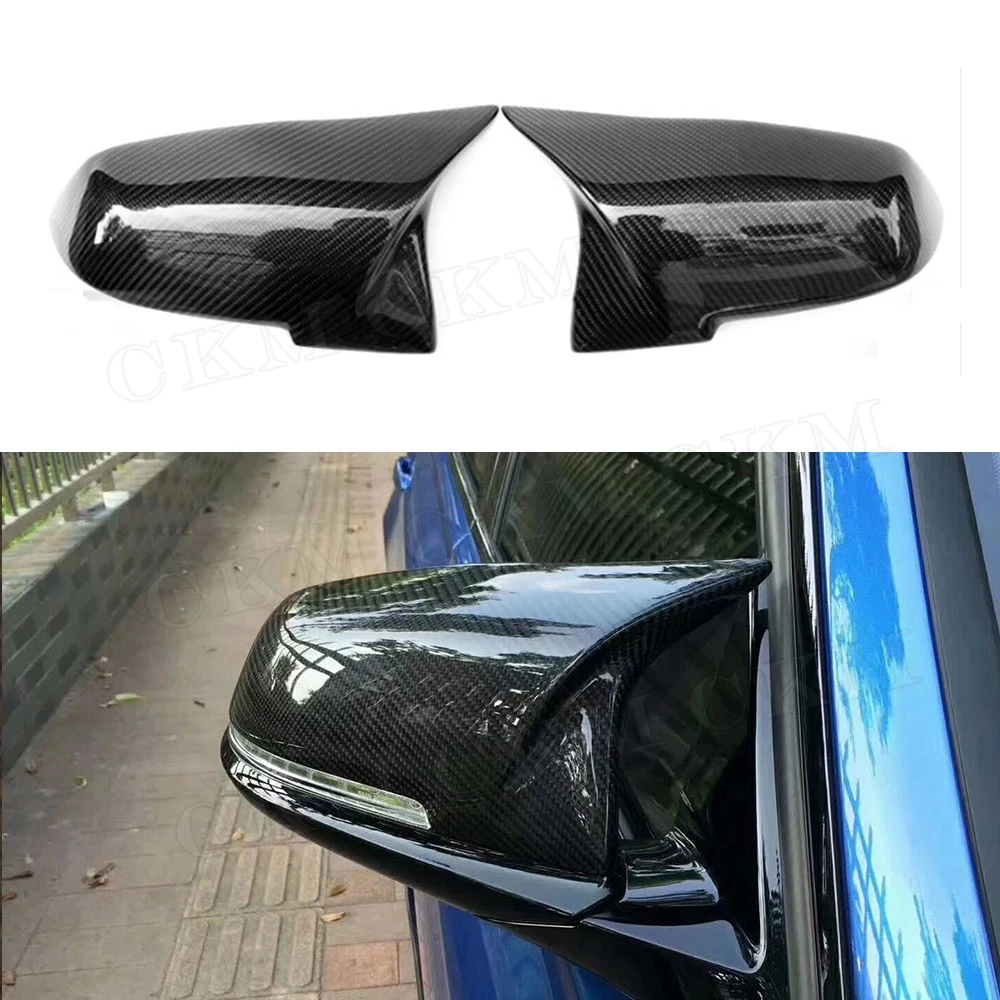 

1 2 3 4 Series Carbon Fiber & ABS Rear View Mirror Cover Caps For BMW M3 M4 Look F20 F30 F32 F33 F36 X1 E84 12-18 AN Style