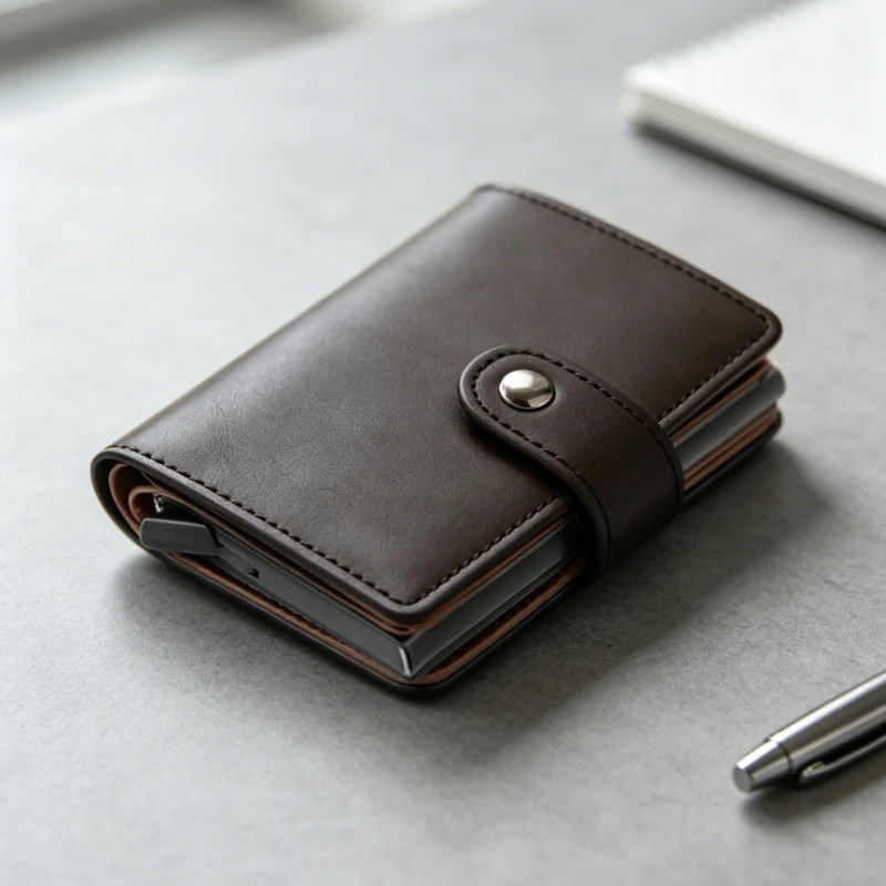 Business Card Holders Smart Wallets Rfid Bifold Wallets Pop Up Metal Card Case Bank Credit Cardholders Money Clips Wallets Men - 5