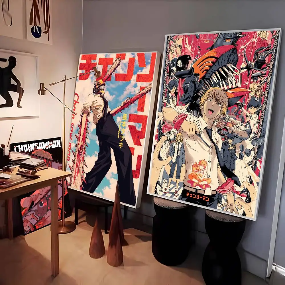 Premium Chainsaw Man Anime Art Print - High-Quality Home & Bar Decor Wall Mural