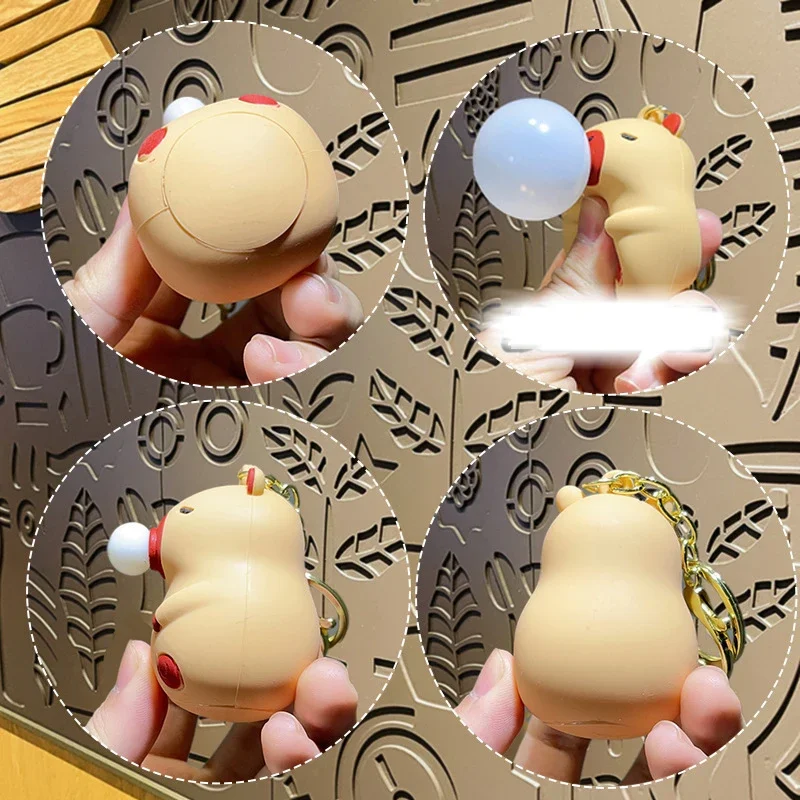 Cute Capybara Squeezes and Spits Bubbles To Decompress The Key Chain Toys Children's Schoolbag Doll Pendant Jewelry Key Chain 3