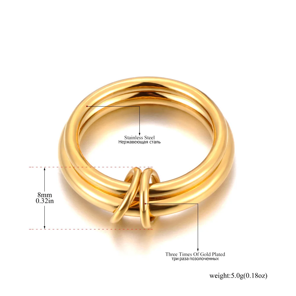 JeeMango Hochwertige, modische, schlichte Ringe aus Edelstahl für Damen, 6 mm Breite, vergoldeter Fingerring, Schmuck, Geschenk, R26030 – Detail 8