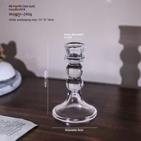 Glass Candle Wick Holder Clear Pillar Table Design Candlestick for Dining Decor 5