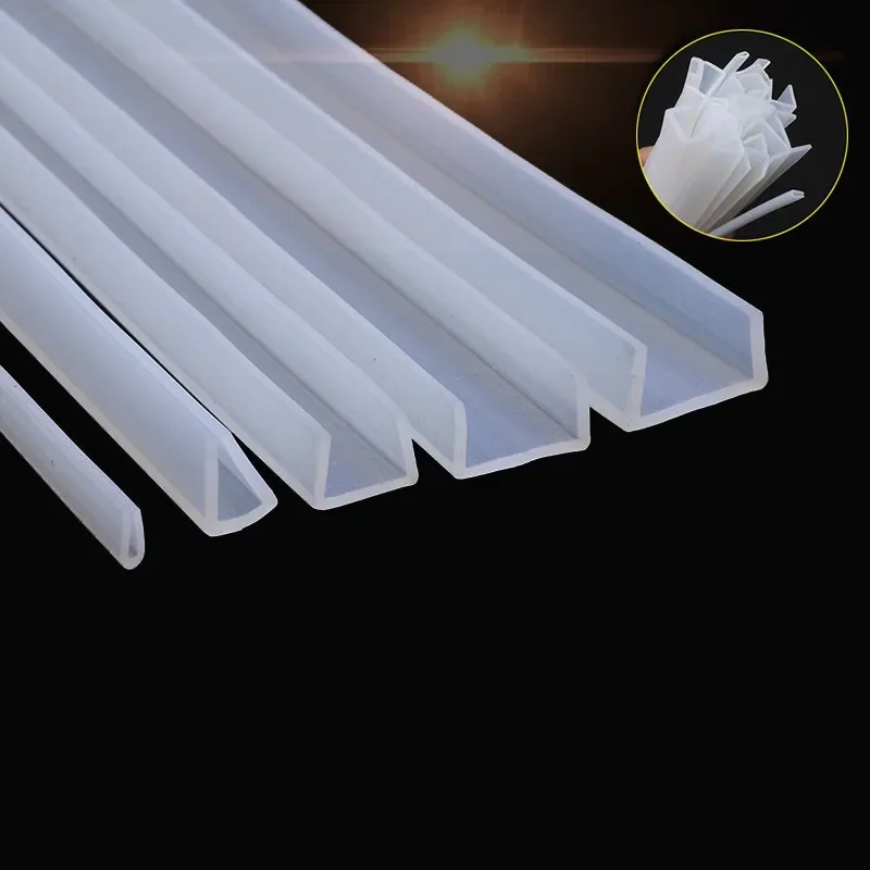 U-channel Rubber Edging Sealing Strip Shower Door Glass Sealing Tape Edge Guard Weatherstrip 1/3/5/10 Meters