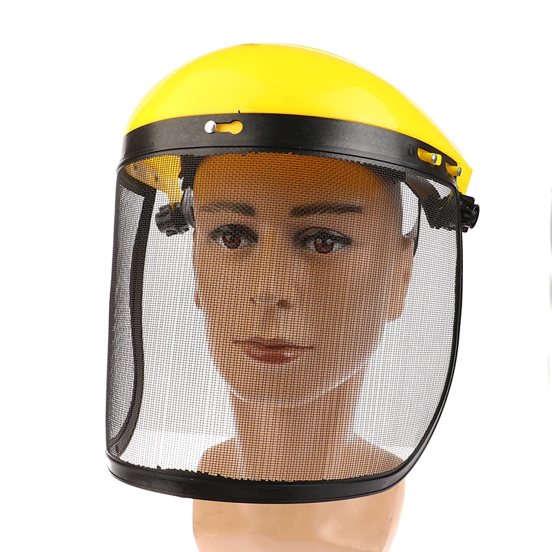 Logging Brush Cutter Forestry Protection Garden Grass Trimmer Protective Safety Helmet Hat With Full Face Mesh Visor safety helmet,garden trimmer helmet
