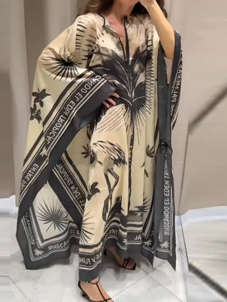 Robe chic femme col roulé ample plissée soirée printemps – Image 2