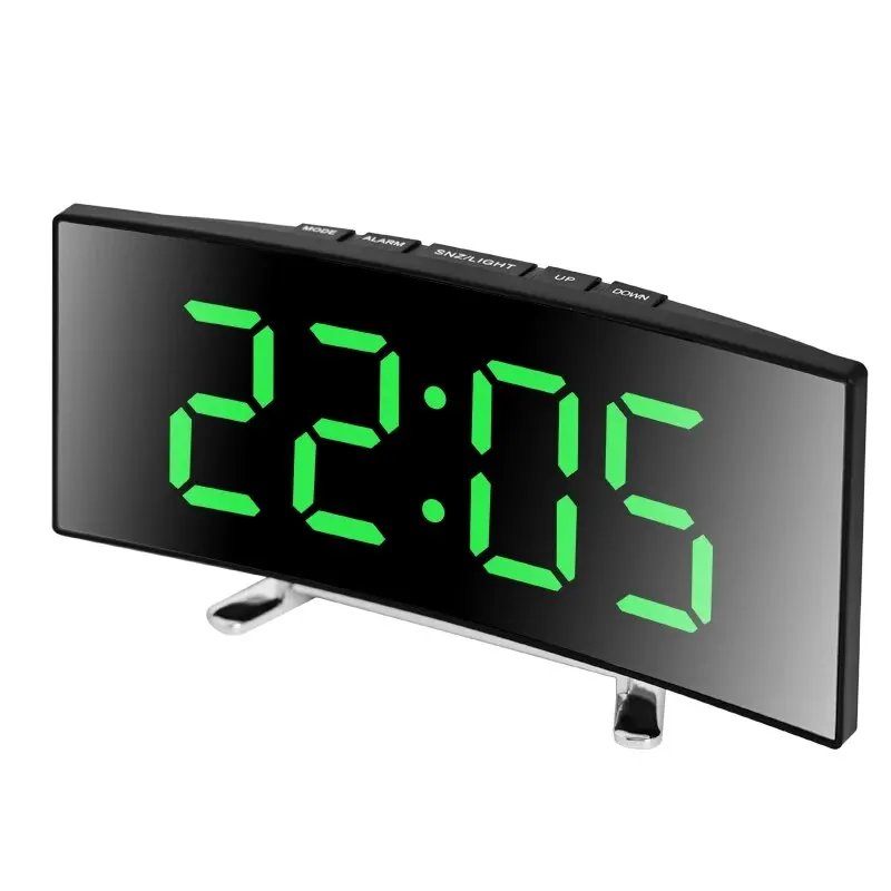 Enhanced LED Curved Mirror Alarm Clock