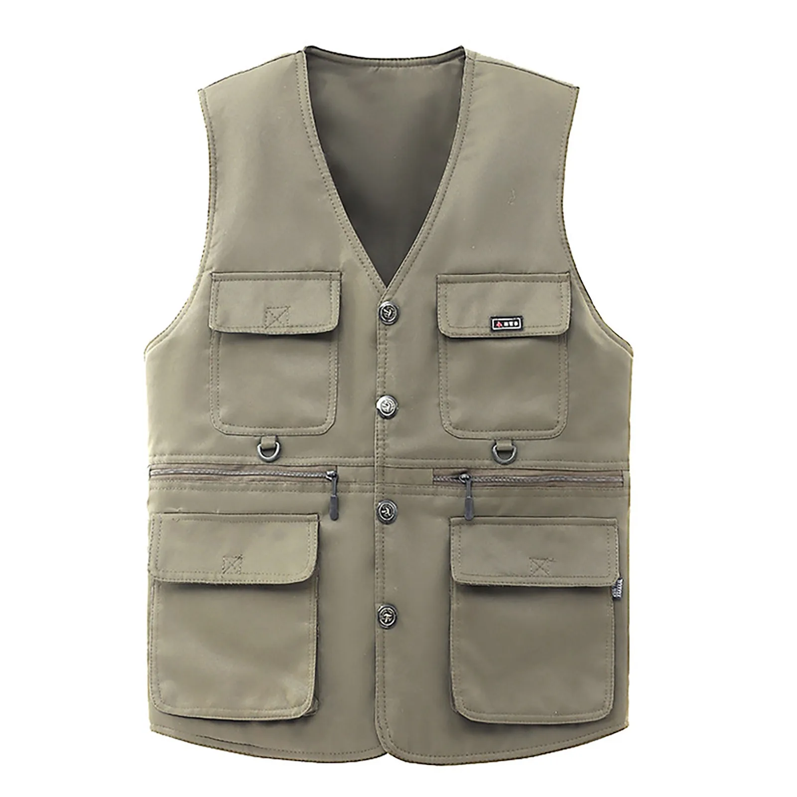 

2024 Men Multi-Pocket Classic Waistcoat Male Sleeveless Unloading Solid Coat Work Vest Photographer Tactical Mesh Vest Jacket
