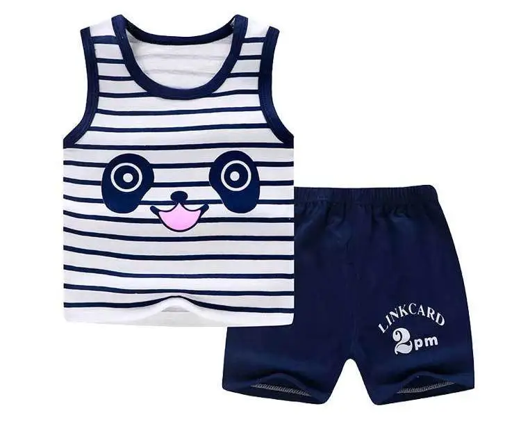 Clothing Sets expensive 2022  New 2pc Baby Boy Clothing Set Girl Chirdren Outtfits Clothes Summer Sleeveless T-short Cool Cotton Cartoon Pattern Animal women's clothing sets	