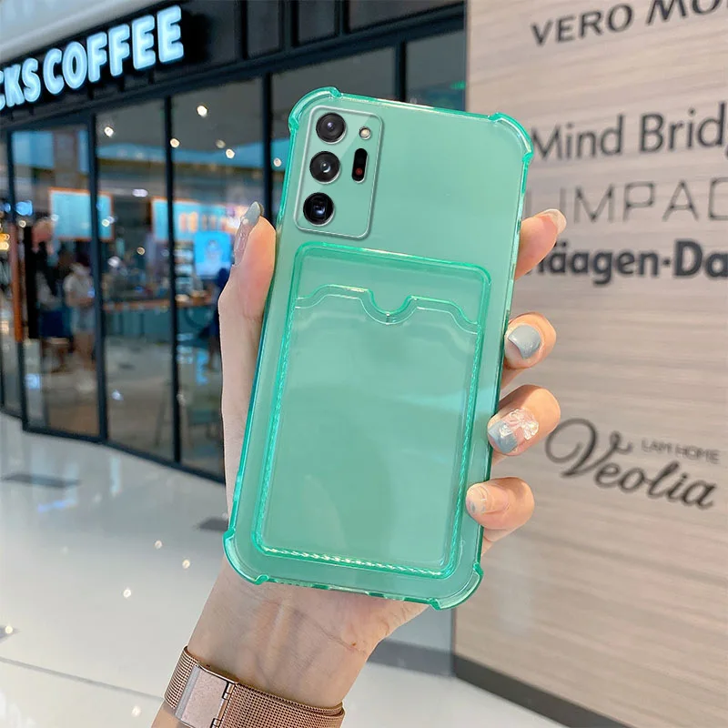 Elegant Clear Phone Case with Luxury Card Holder Wallet Design