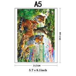 Tiger Family Wooden Jigsaw Puzzle - Unique Animal Shaped Pieces (A5)
