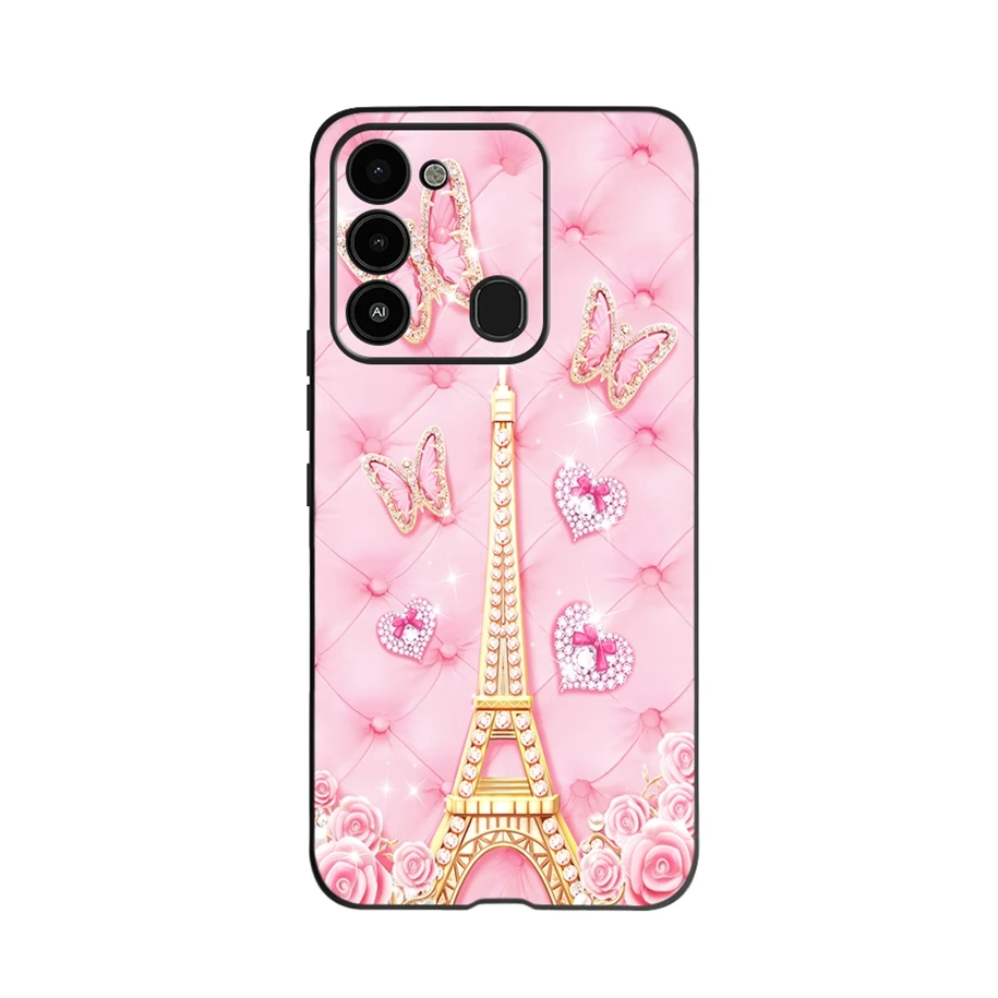 mobile pouch For Tecno Spark Go 2022 Case Fashion Flower Printed Protective Cover For Tecno Spark 8C Phone Case SparkGo KG5 Coque Soft Fundas flip cover with pen