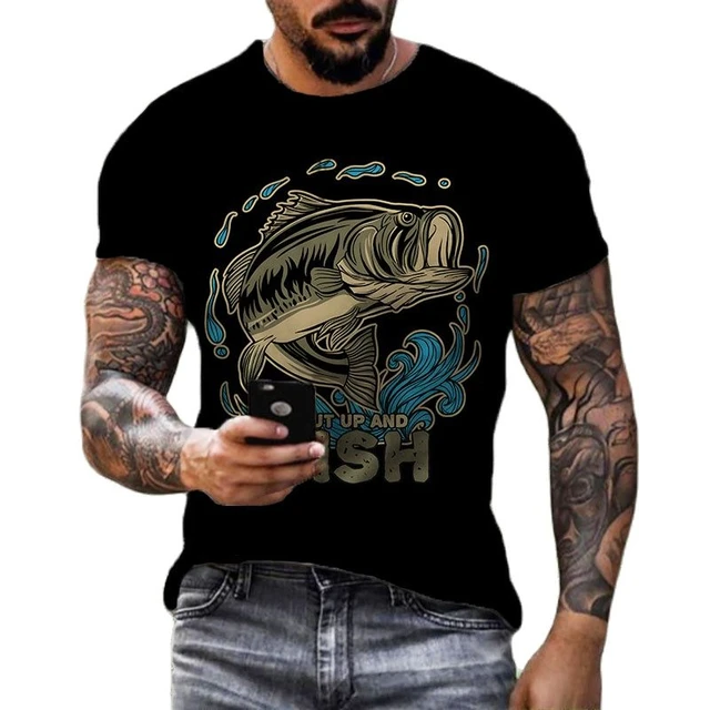 Fishing Pattern 3d Printed Summer Men's Personality T-shirt