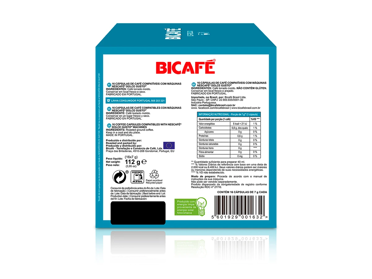 Cápsula De Café Bicafé Espresso P/ Máquinas Dolce Gusto*