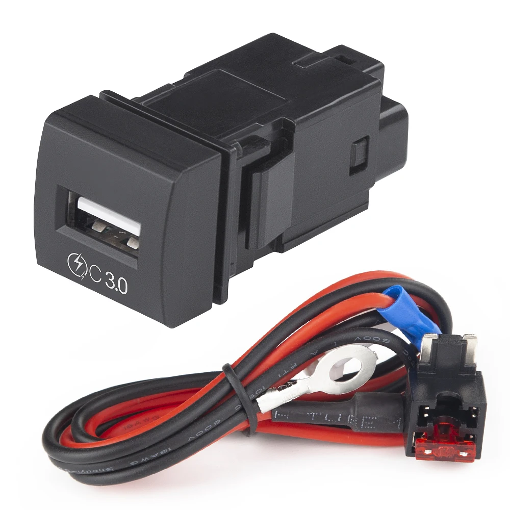 

3.0 Fast Charging Car Charger USB Port 12-24V 2.1A Socket Mobile Phone Charger USB Adapter Waterproof Power Outlet For Toyota