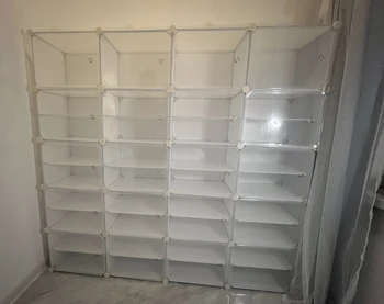 6-12 Tier Shoe Rack Sneakers Storage Cube Organzie Modular DIY Large Capacity 24-96 Pairs Shoe Tower Dustproof Boot Cabinet