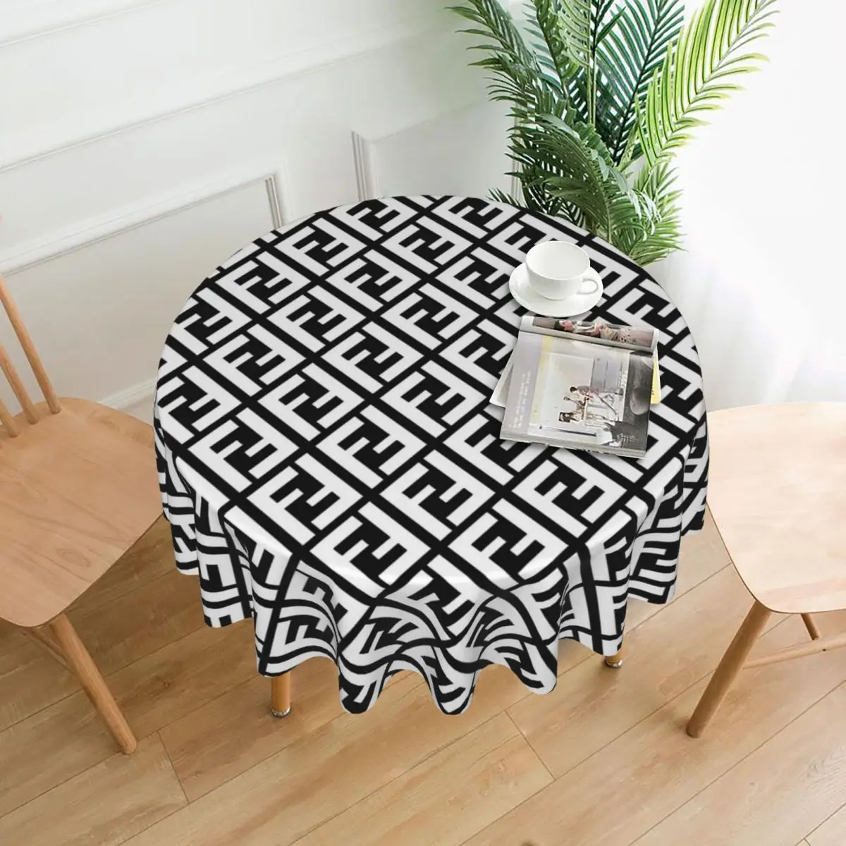 

Tablecloth Fashion Style Round Table Cloth Retro Geometric Table Cover Tablecloths Banquet Christmas Party Table Decoration