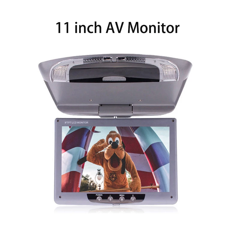 9/11 Inch AV Car Monitor 12-24V Car Roof Mount Monitor LCD Screen Flip Down Ceiling Display LED Video Input Reversing Rear View car display screen Car Monitors