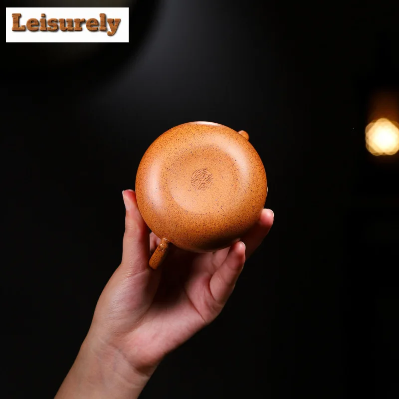 230ml Yixing Purple Clay Teapots Master Handmade Gourd Pot Raw Ore High Temperature Wood-fired Mud Tea Brewing Kettle Zisha Tea