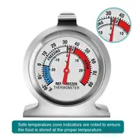 2 Pack Refrigerator Thermometer, -30~30°C/-20~80°F, Classic Fridge Analog Thermometer Large Dial With Red Indicator Thermometer 1