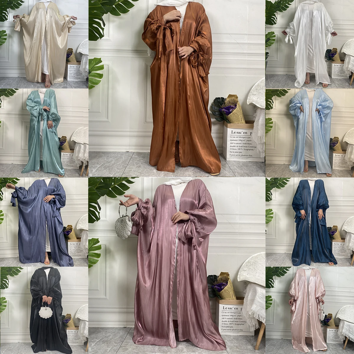 New Design Muslim Evening Dress Islamic Kimono Brown Abaya Kaftans For Women Morocon Burka Ramadan Turkish Long Veiled Dress 2XL