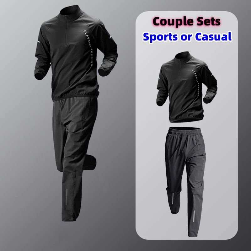 Couple Quick Dry Running Sets Outdoor Sports Tops & Pants Trendy Men's Tracksuits Breathable Windbreaker Shirts Training Clothes