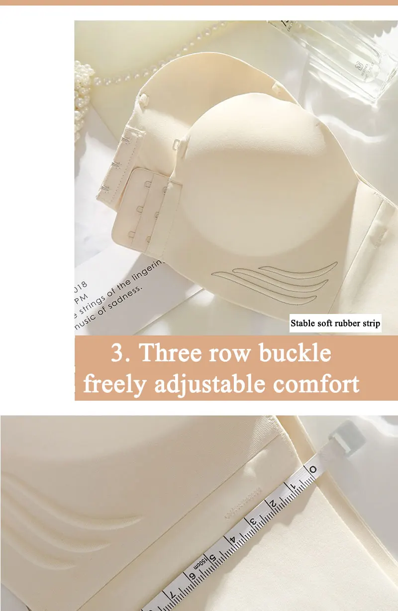 1Pc Sexy Front Closure Sexy Push Up Bra Women Invisible Bras Underwear Lingerie For Female Brassiere Strapless Seamless Bralette