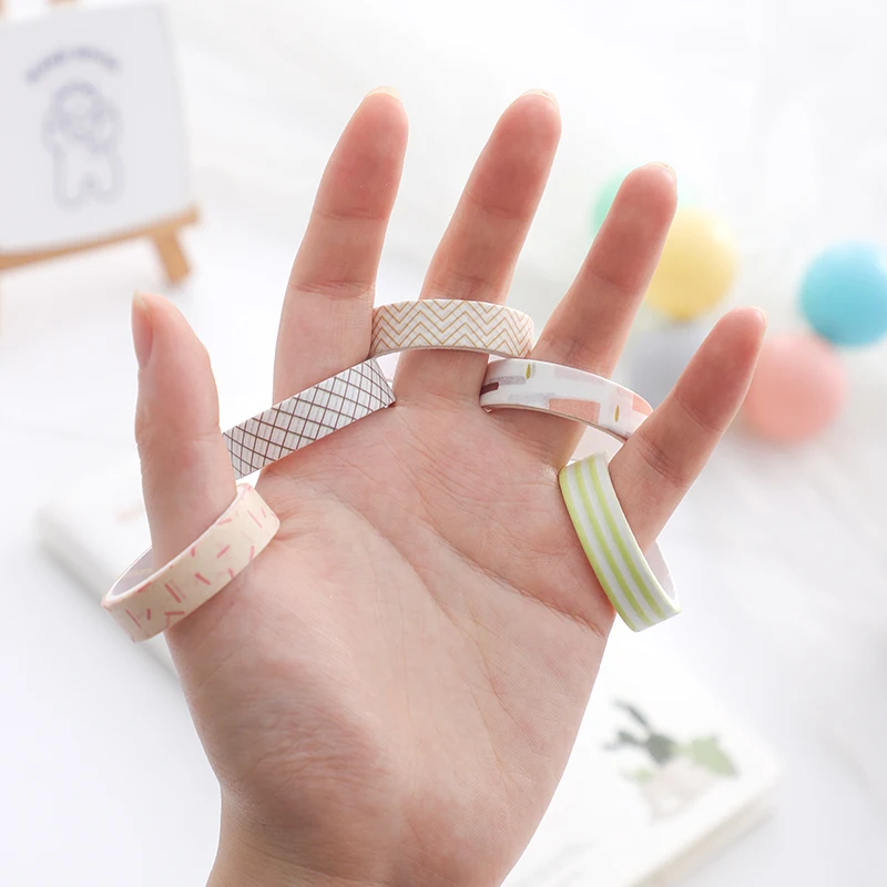 Card Lover 5 Rolls Basic Series Journal Colourful Washi Tape Scrapbooking Morandi Color Masking Tape Journaling Material 6
