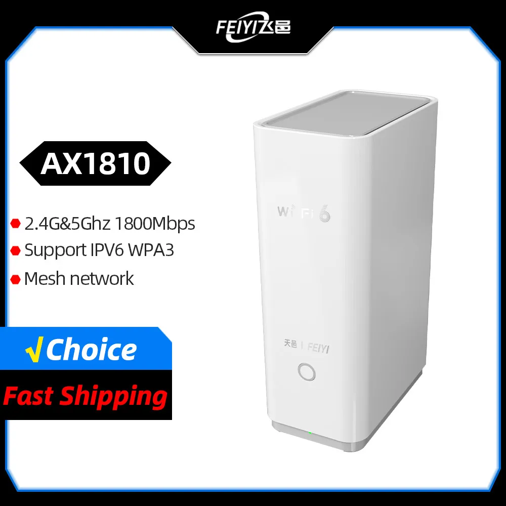 FEIYI AX1800 Wifi6 WiFi Router Signal Booster Wifi Repeater Extend Gigabit Wifi Amplifier 2.4G 5GHz Dual Band Mesh Wifi Router
