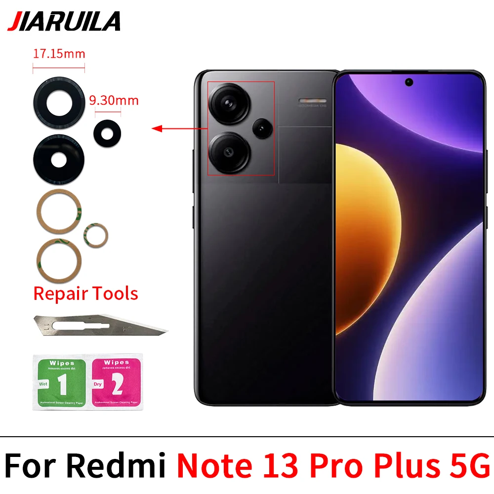 Rückkamera-Objektiv für Xiaomi Redmi Note 13 12 11 Pro Plus 5G 4G Rückkamera-Glaslinse mit Klebstoff-Aufkleber. – Detail 12
