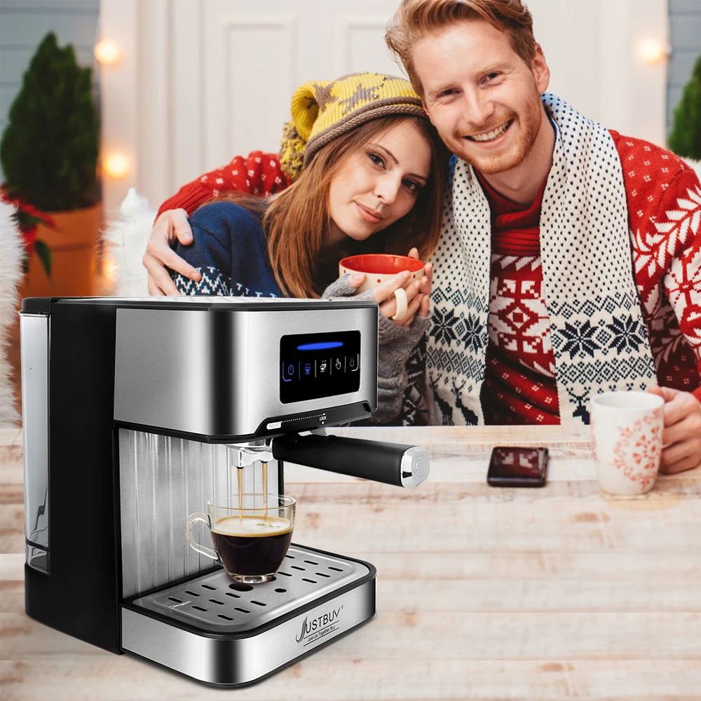 Milk Frother Coffee Maker Espresso Maker Korea Model Stainless Steel Espresso Coffee Machine Semi-Automatic Pump