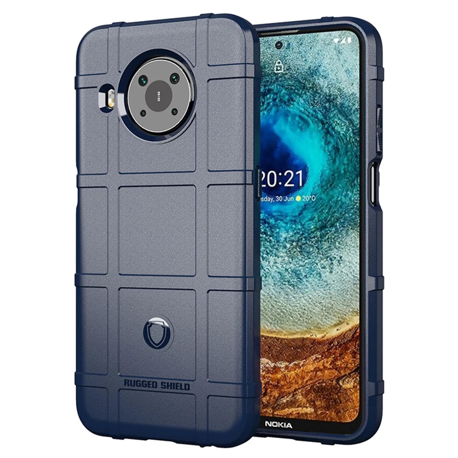 Durable Armor Matte Shockproof Shield Silicone Phone Case - Black