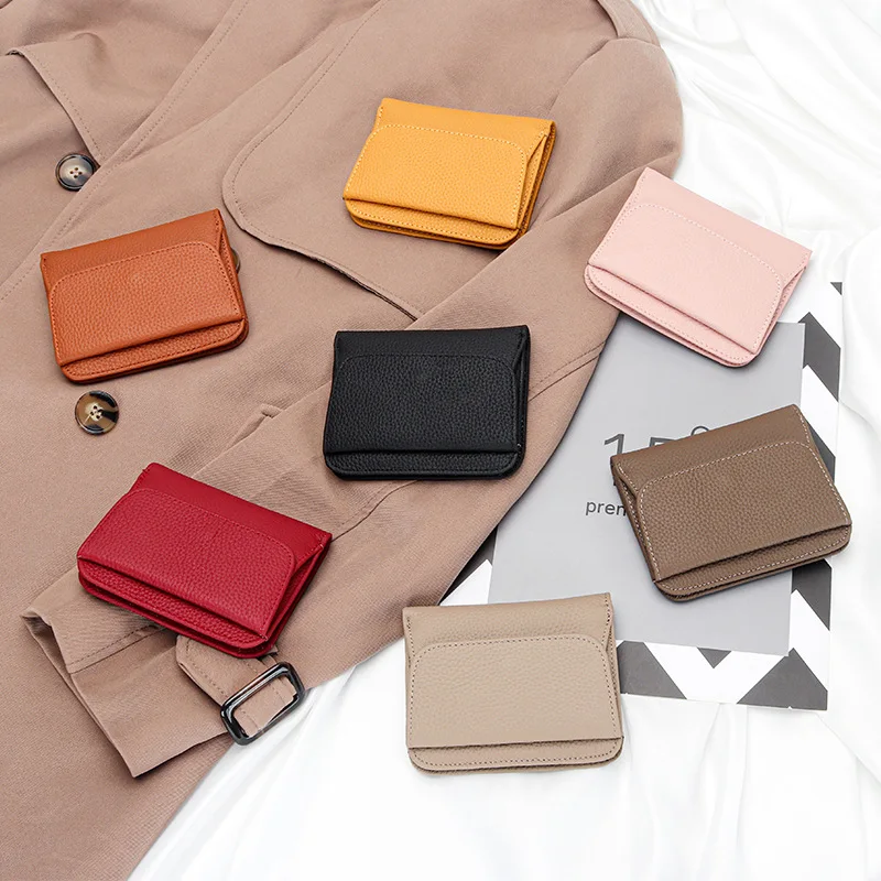 Brand Design Mini Wallet Women Genuine Leather Wallets Fashion New Coin Purse Short Wallet Female Small Woman Wallets and Purses
