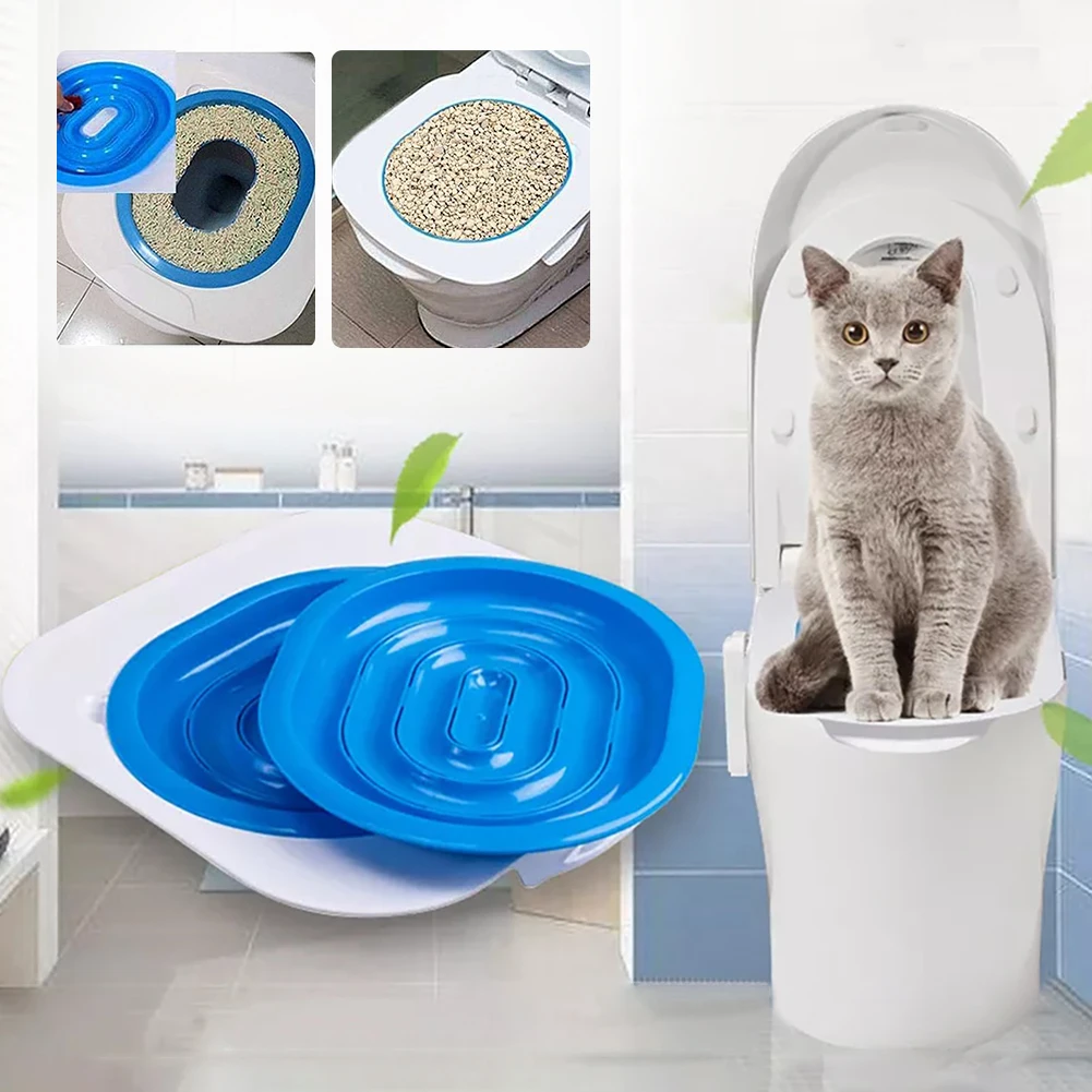 Cat Toilet Training Kit Reusable Cat Toilet Trainer Puppy Litter Mat Pet Cleaning Teach to Use Trainer
